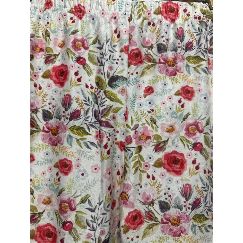 Cheeky Plum Leggings Girls 12 Pink Floral Stretch Elastic Waist EUC